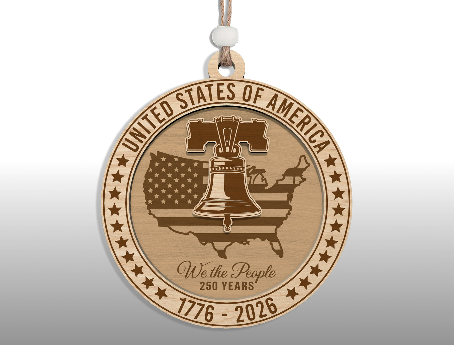USA 250th Anniversary Ornament SVG Bundle for Glowforge