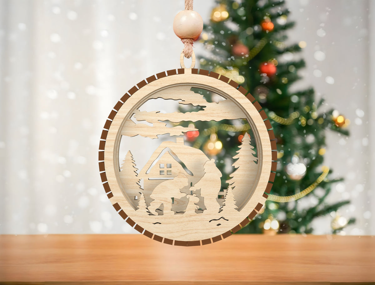 Layered 3D Christmas Shadow Box Ornament SVG Bundle 6