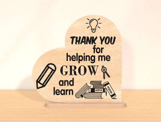 Teacher Thank You Tabletop Sign SVG for Glowforge and LightBurn