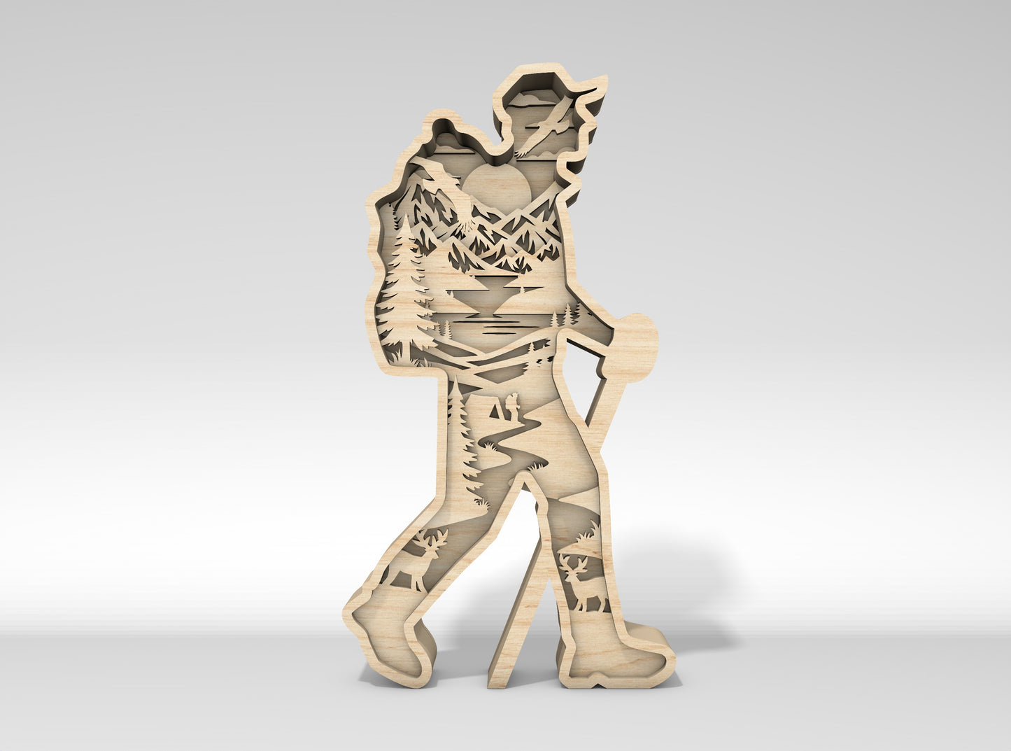 Camping and Hiking Multilayer SVG Laser Cut File Bundle for Glowforge