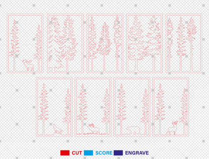 Forest Wall Hanging SVG Multilayer for Glowforge and xTool Laser Cut File