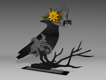 Halloween Raven Crow SVG Bundle for Glowforge xTool LightBurn 3 Designs