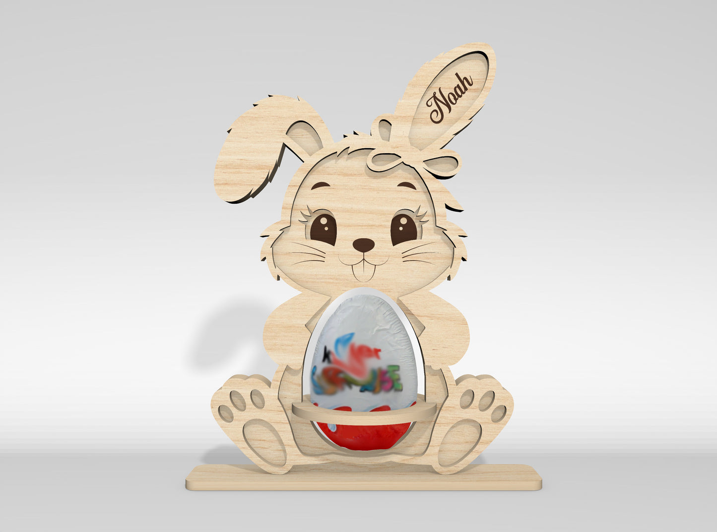 Easter Bunny Kinder Egg Holder SVG 12 Designs Laser Cut for LightBurn and xTool