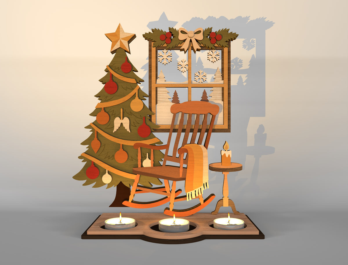 Christmas Candle Holder SVG Bundle 10 Christian Laser Cut Designs