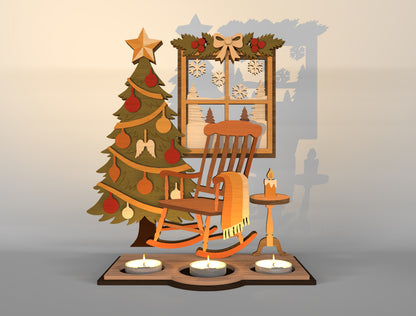 Christmas Candle Holder SVG Bundle 10 Christian Laser Cut Designs