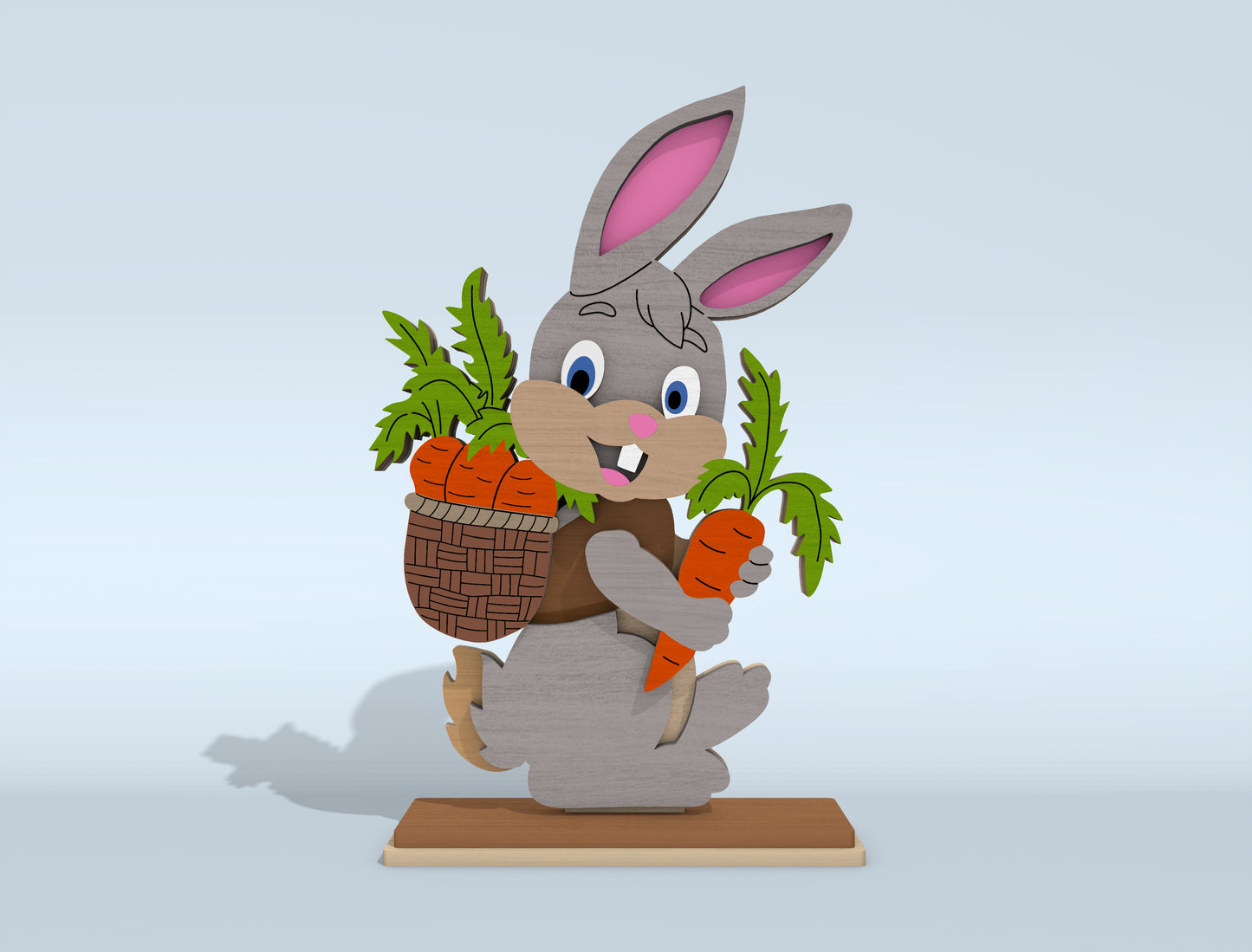 7 Easter Bunny Standee Designs | Cartoon Rabbit & Egg Laser Cut File | Digital Download | Ready to Cut for Glowforge, xTool, LightBurn, etc.