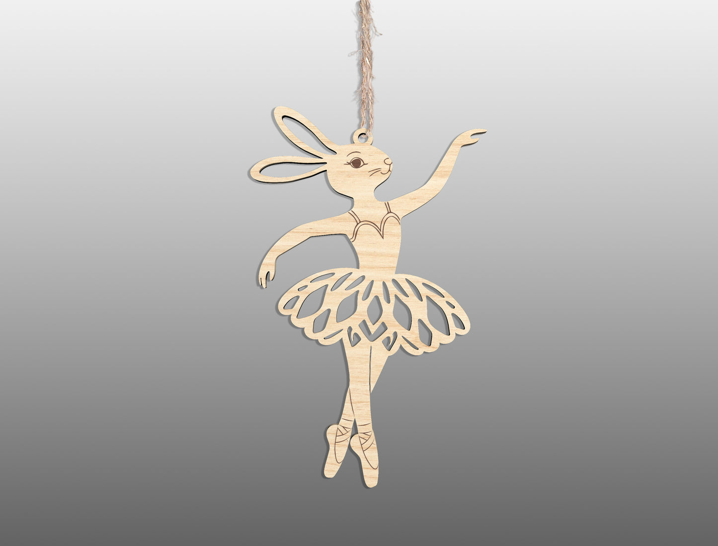 Easter Bunny Ballerina Ornament SVG 23 Easter Tree Designs for LightBurn
