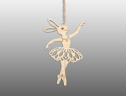 Easter Bunny Ballerina Ornament SVG 23 Easter Tree Designs for LightBurn