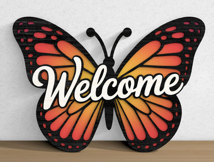 Butterfly Welcome Door Hanger SVG Bundle with 10 Tropical Designs for Glowforge