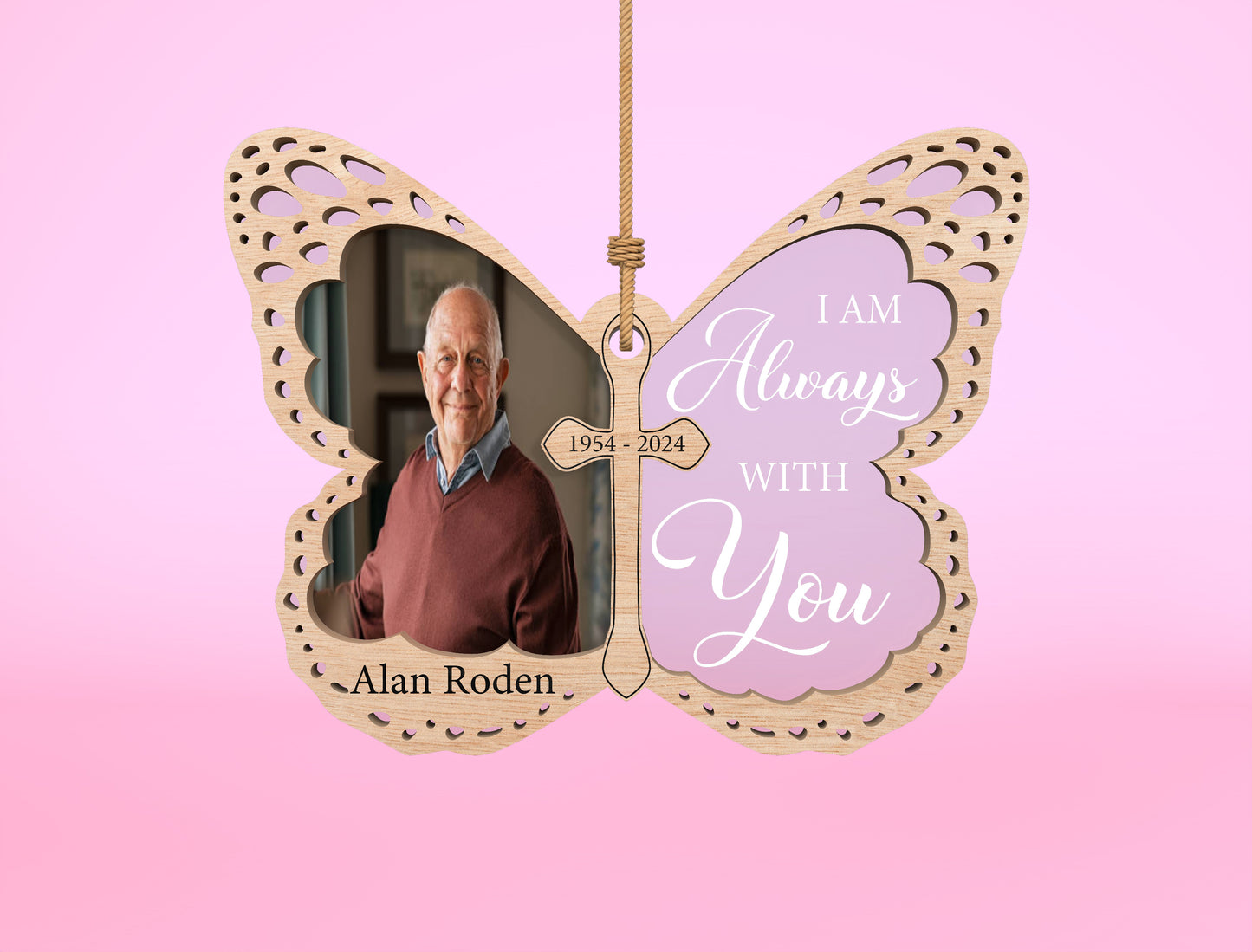 Butterfly Memorial Photo Ornament SVG Laser Cut File for Glowforge