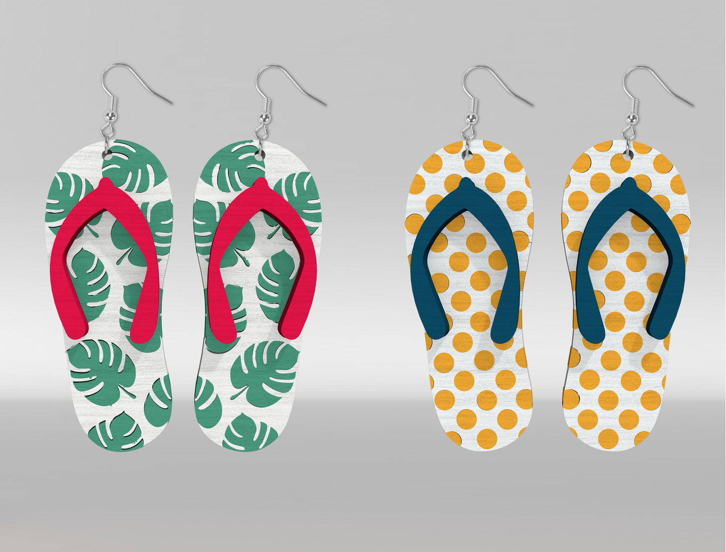 Flip Flop Earrings SVG Bundle Laser Cut File for Glowforge and xTool