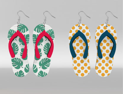 Flip Flop Earrings SVG Bundle Laser Cut File for Glowforge and xTool