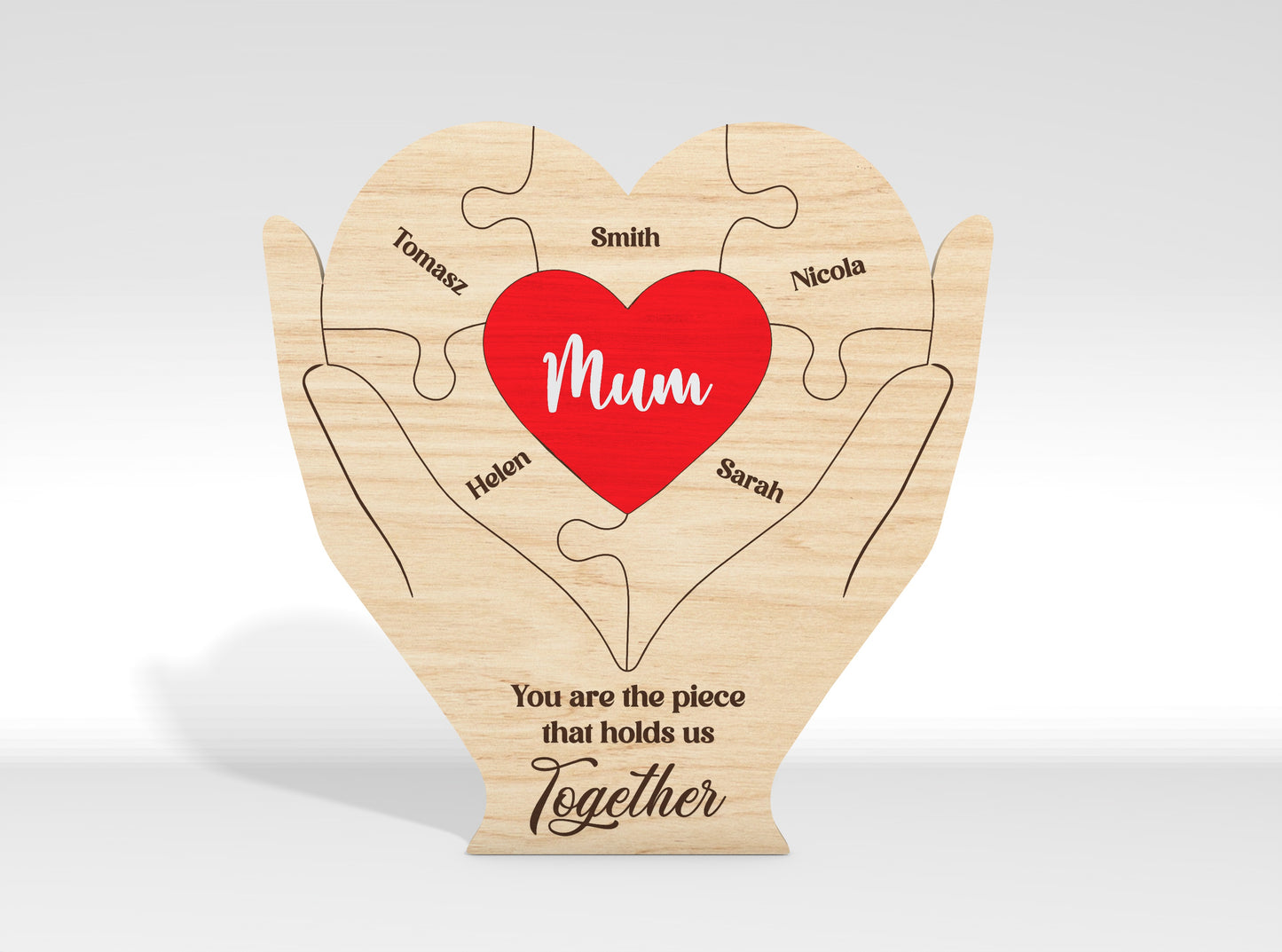 Personalized Mom Puzzle Custom Name Sign SVG for Glowforge and xTool