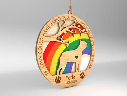 105 Dog Breeds Rainbow Memorial Ornament SVG Bundle Laser Cut File for Glowforge