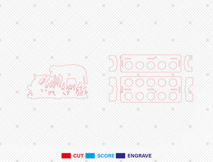 Easter Egg Holder Shelf Laser Cut File | Spring Tabletop Decor | Ready to Cut | Glowforge, xTool, LightBurn, etc.