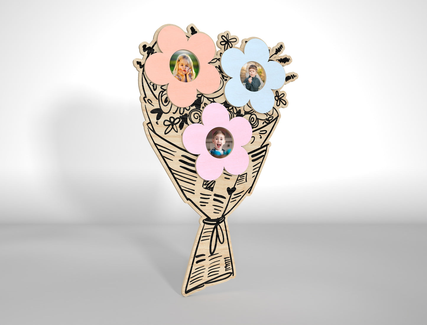 Mother's Day Flower Photo Frame SVG Bouquet for LightBurn and xTool