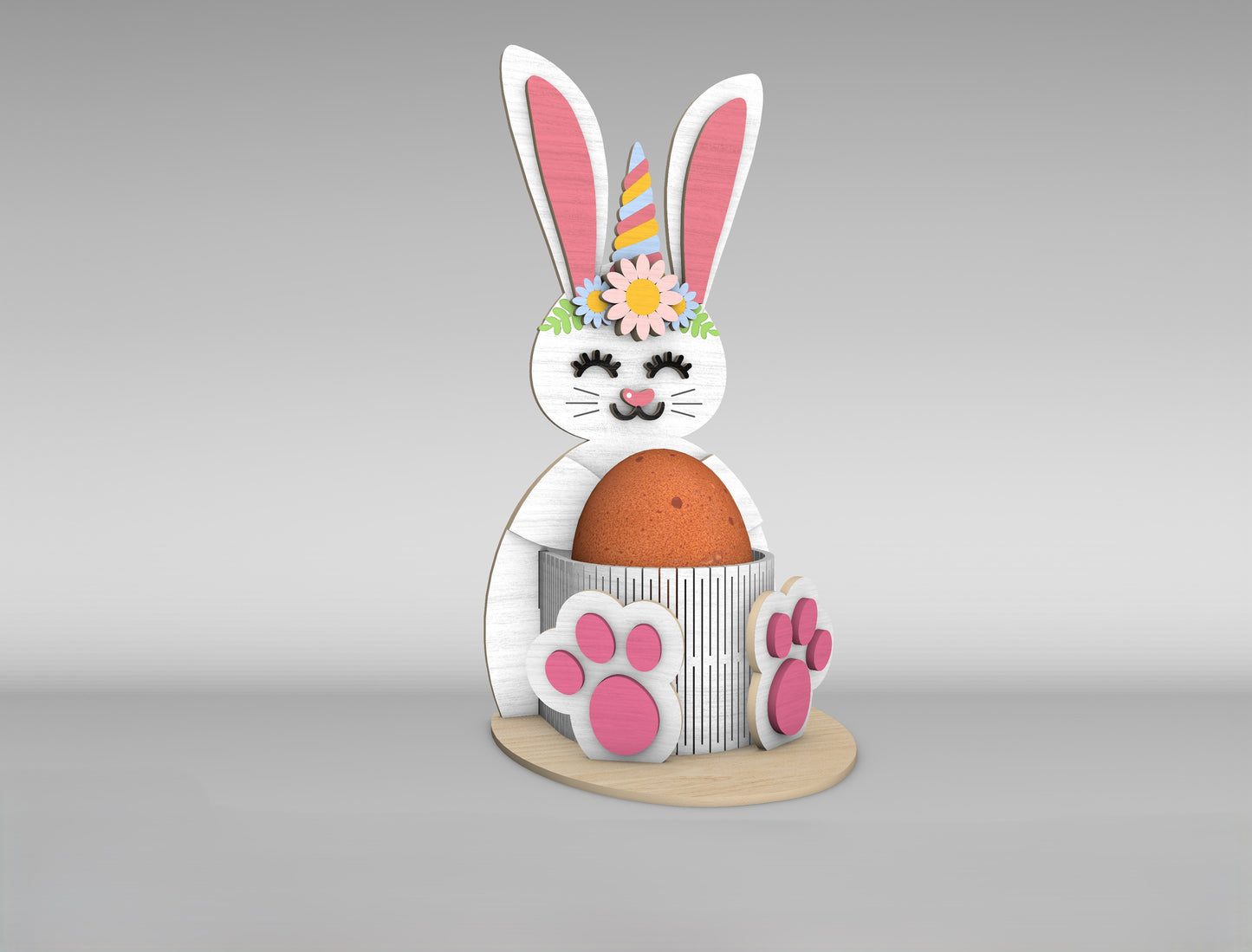 Cute Bunny Egg Holder Stand SVG Easter Table 5 Designs for LightBurn and xTool
