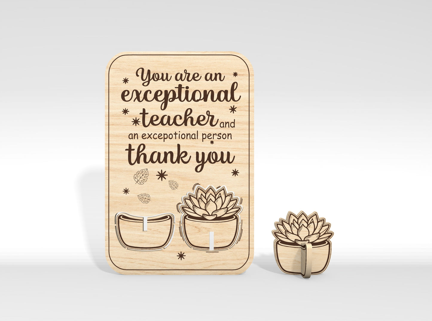 Teacher Appreciation Card Laser Cut File SVG Laser Cut File for xTool and Glowforge