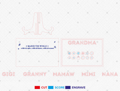 Custom Name Birth Flower Grandma Sign SVG for xTool and LightBurn