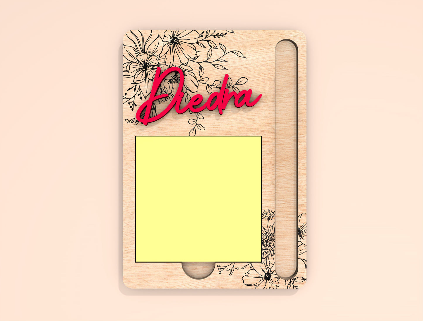 Personalized Teacher Sticky Note Holder SVG BundleLaser Cut File for Glowforge and xTool