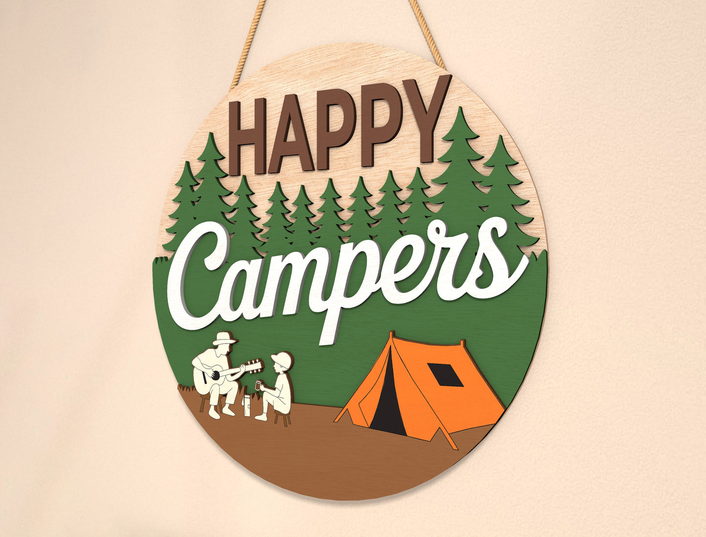 Camping Door Sign Bundle SVG for Glowforge and xTool Laser Cut File