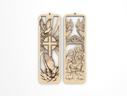 Christmas Nativity Bookmark SVG Bundle Christian Laser Cut Files
