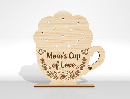 Hand Picked for Mommy Flower Holder SVG Bundle Laser Cut File for LightBurn and xTool