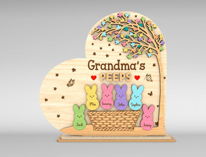 Personalized Grandma Peeps Bunny Tabletop Sign SVG for LightBurn and xTool