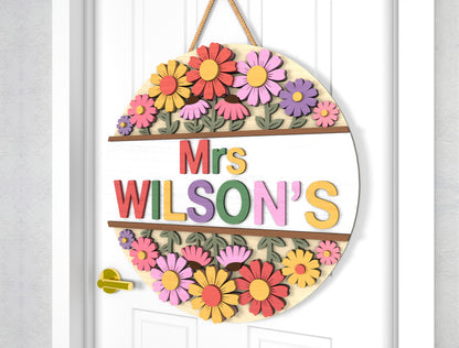 Personalized Retro School Door Hanger SVG Laser Cut File for xTool and Glowforge