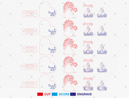 Custom Name Wolf Family Tree Sign SVG for LightBurn and Glowforge