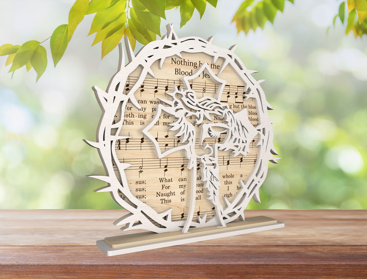 Christian Jesus Faith Stand SVG Bundle Wooden Round for LightBurn and xTool