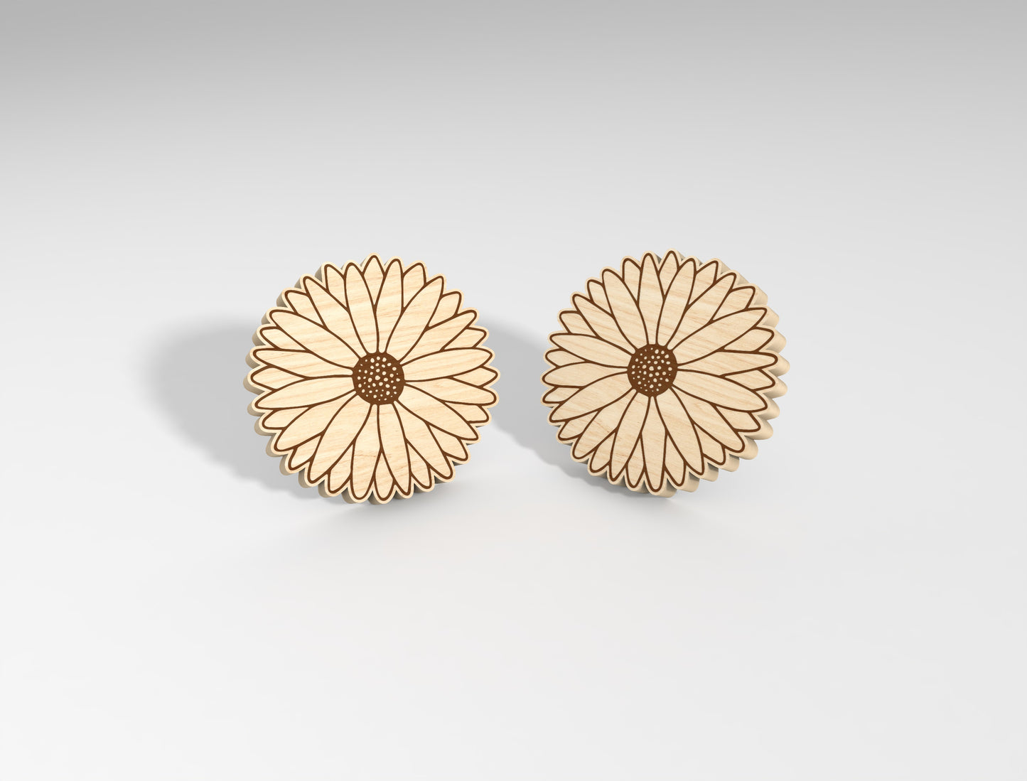 Flower Stud Earring SVG Bundle Minimal Floral for Glowforge and xTool