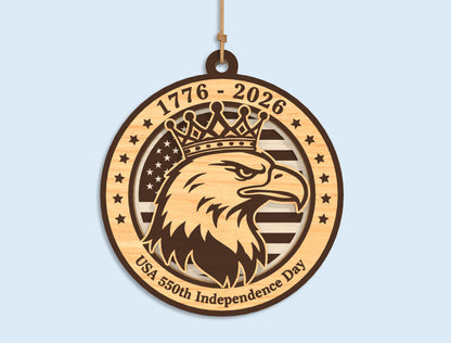 250 Years Eagle Ornament SVG Bundle for Glowforge and LightBurn