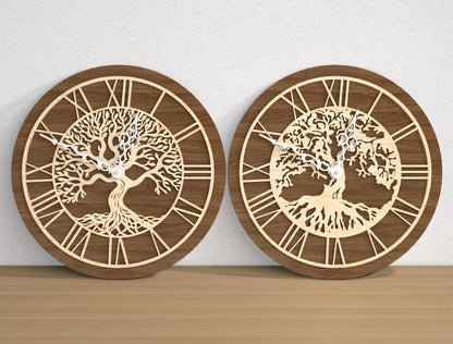 Tree of Life Wall Clock SVG Bundle for Glowforge and LightBurn