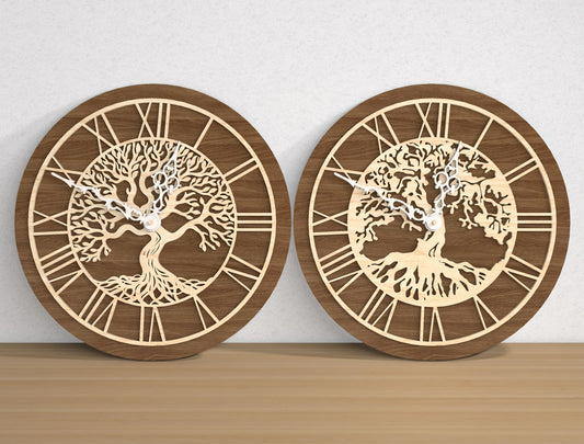 Tree of Life Wall Clock SVG Bundle for Glowforge and LightBurn