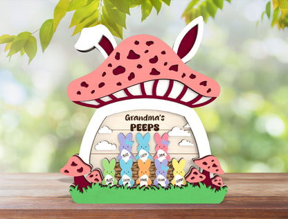 Personalized Grandma Peeps Easter Tabletop Sign SVG for Glowforge and xTool