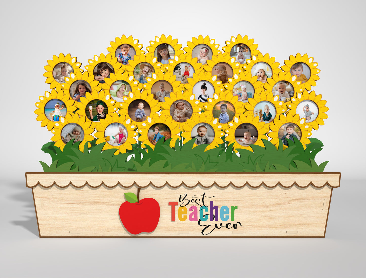 Teacher Flower Photo Frame SVG Bundle Laser Cut File for Glowforge and LightBurn