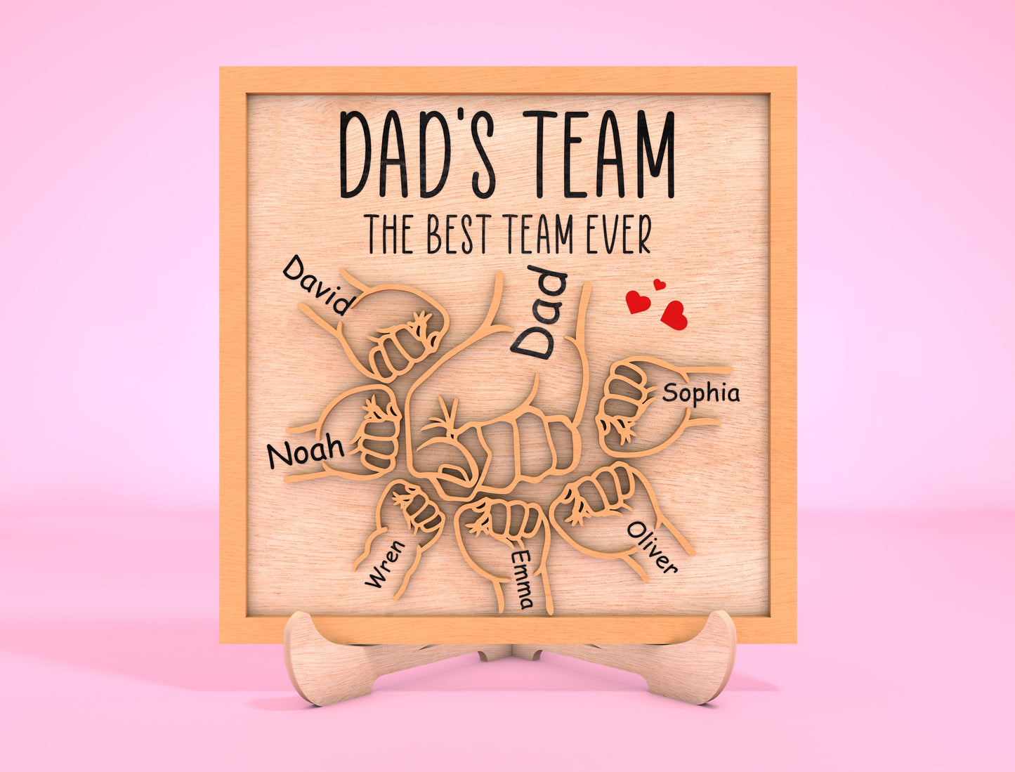 Personalized Dad Team Fist Bump SVG for Glowforge and xTool