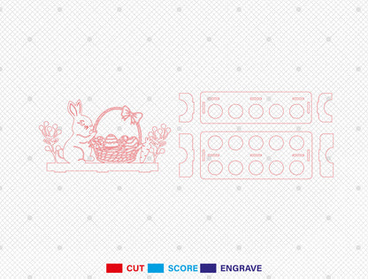 Easter Egg Holder Stand SVG Bunny Chick Display Rack for LightBurn and xTool