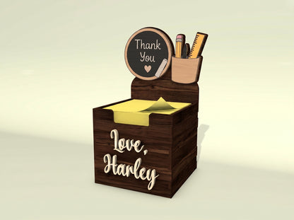 Personalized Teacher Sticky Note Holder SVG for LightBurn and xTool