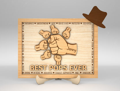 Best Dad Ever Fist Bump Sign SVG Laser Cut File for xTool and Glowforge