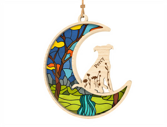 Dog Memorial Moon Ornament SVG Bundle Laser Cut File for Glowforge and LightBurn