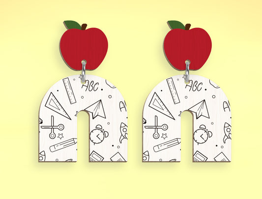 Teacher Arch Earrings SVG Laser Cut File for Glowforge and xTool