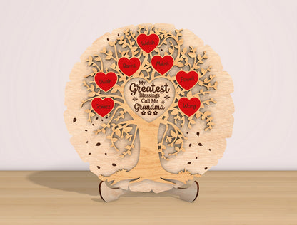Grandma Family Tree SVG My Greatest Blessings for Glowforge and xTool