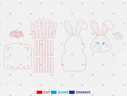 My 1st Easter Bunny Chick Lamb Basket SVG Bundle for LightBurn and xTool