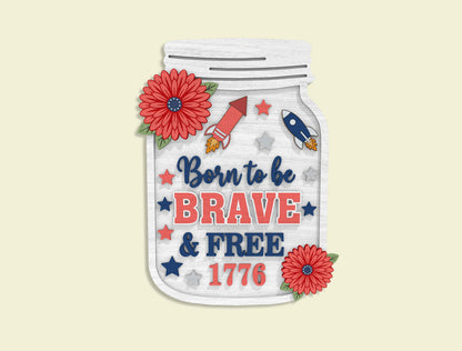 4th of July Mason Jar Laser Cut SVG Bundle for Glowforge