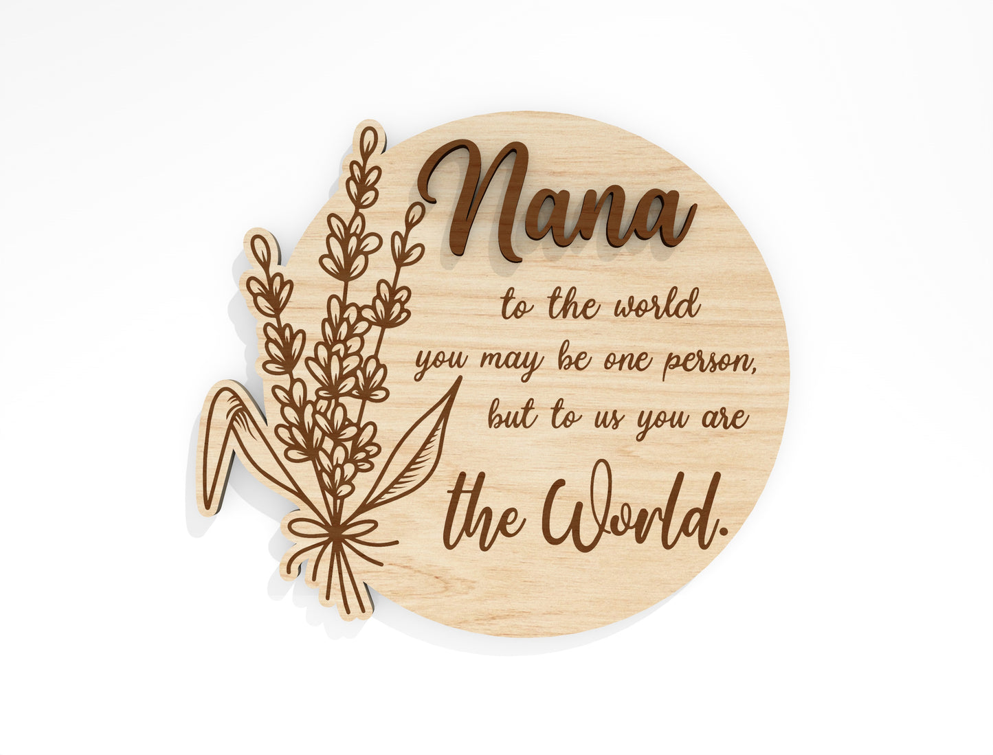 Round Mom Quote Sign SVG Mother's Day Wall Decor Laser Cut File for xTool and Glowforge