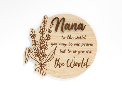 Round Mom Quote Sign SVG Mother's Day Wall Decor Laser Cut File for xTool and Glowforge
