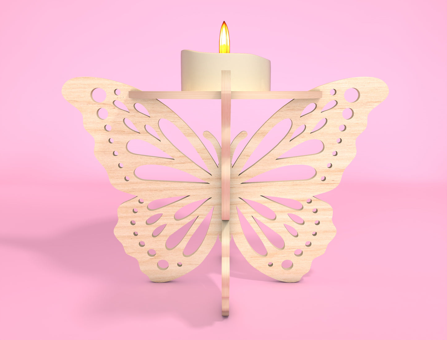 Butterfly Candle Holder SVG Bundle Laser Cut File for xTool and Glowforge