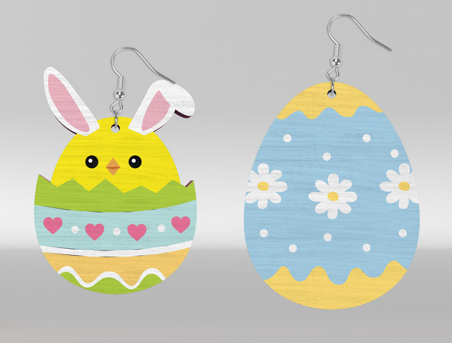 Cute Easter Bunny Egg Earrings SVG Bundle 16 Designs for LightBurn and xTool